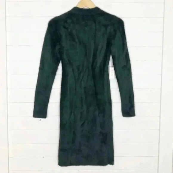 Aritzia Babaton Madison Fuzzy Faux Fur Green Super Soft Crew Neck Dress Size S - Picture 3 of 8